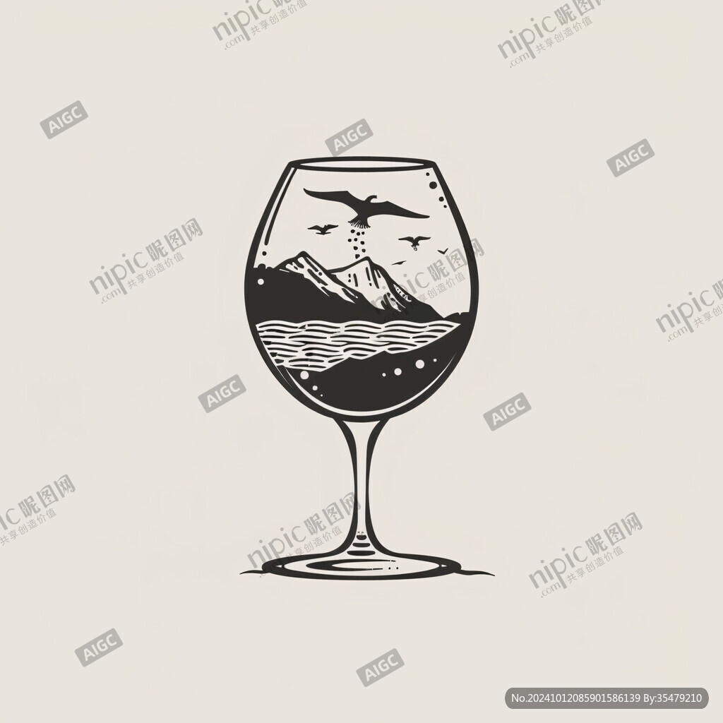 玻璃杯插画