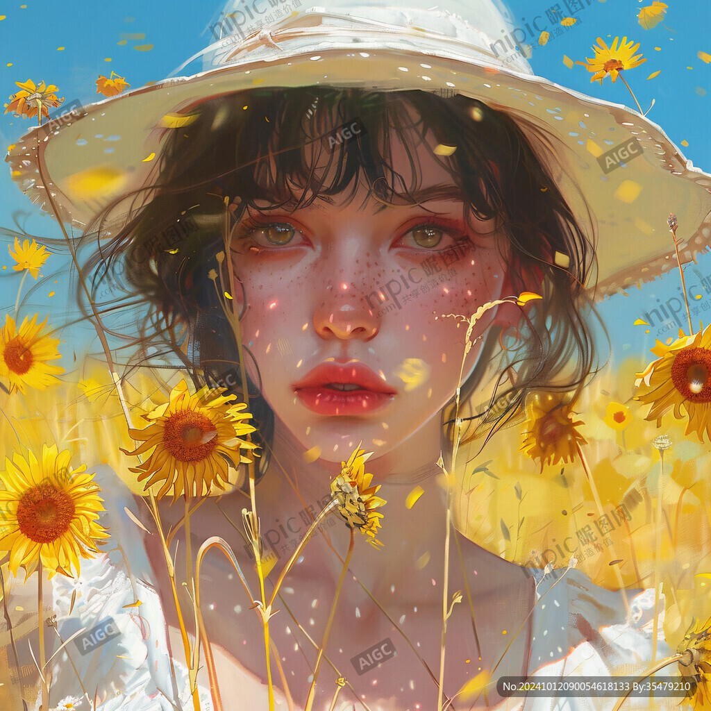 雏菊少女插画