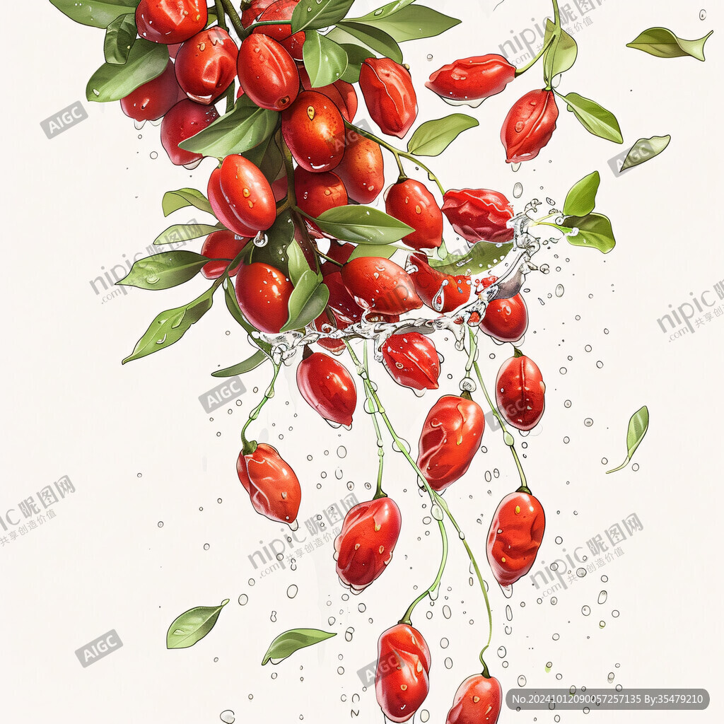 新鲜枸杞插画