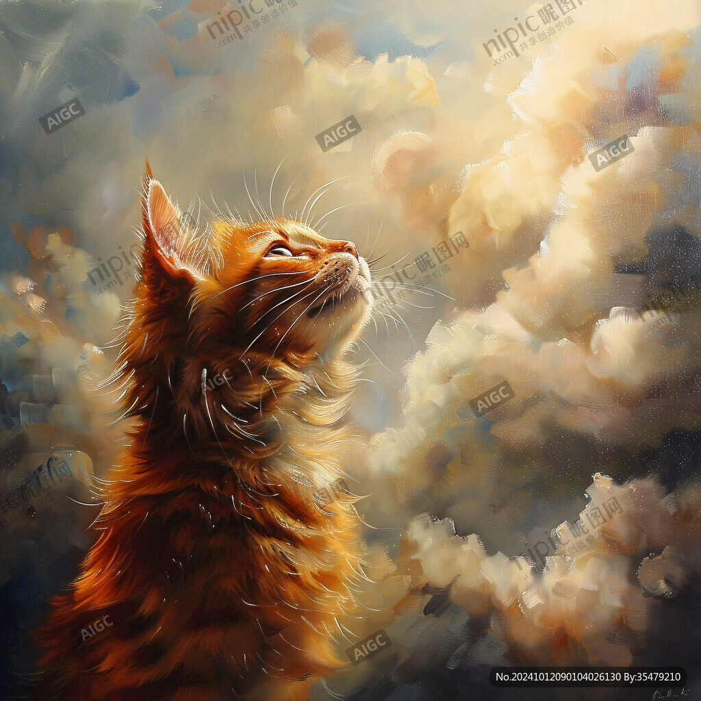 云彩下的小猫