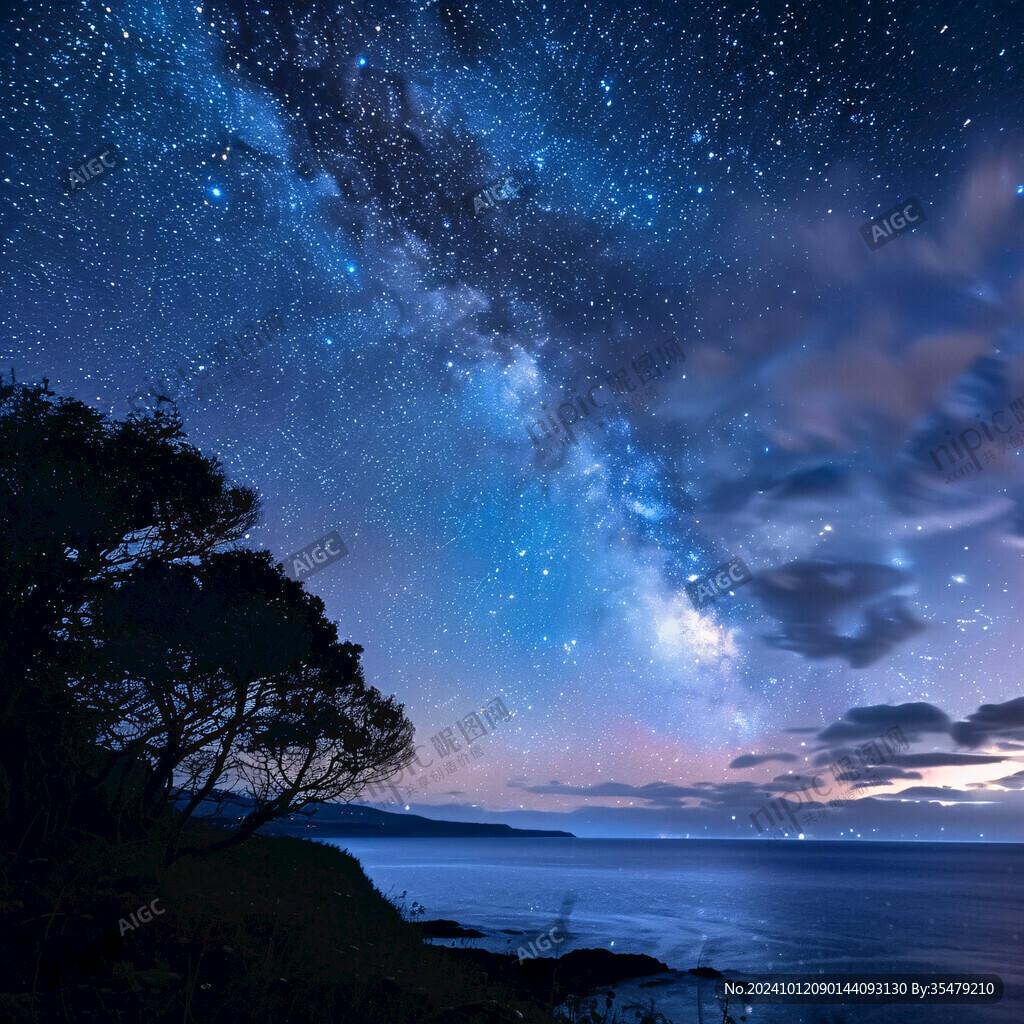 大海星空梦幻背景