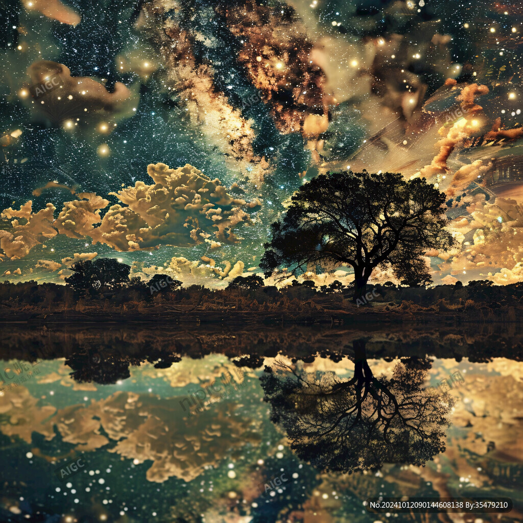 唯美星空树