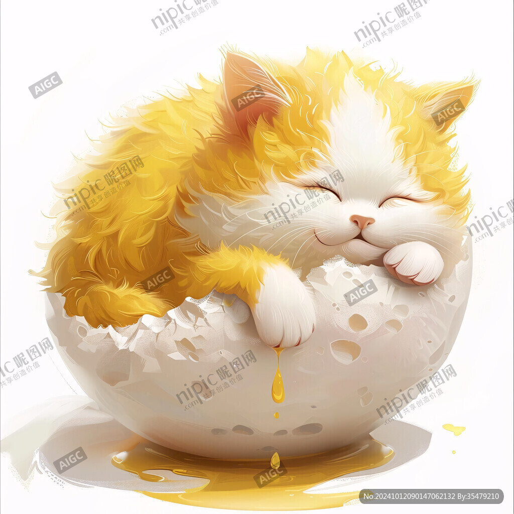 晒太阳的猫插画