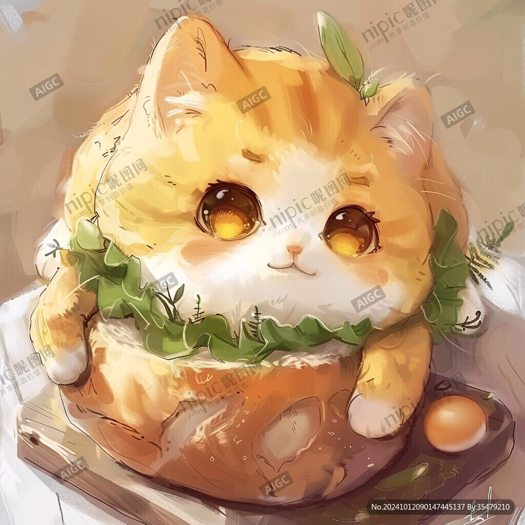 大胖橘可爱猫咪插画