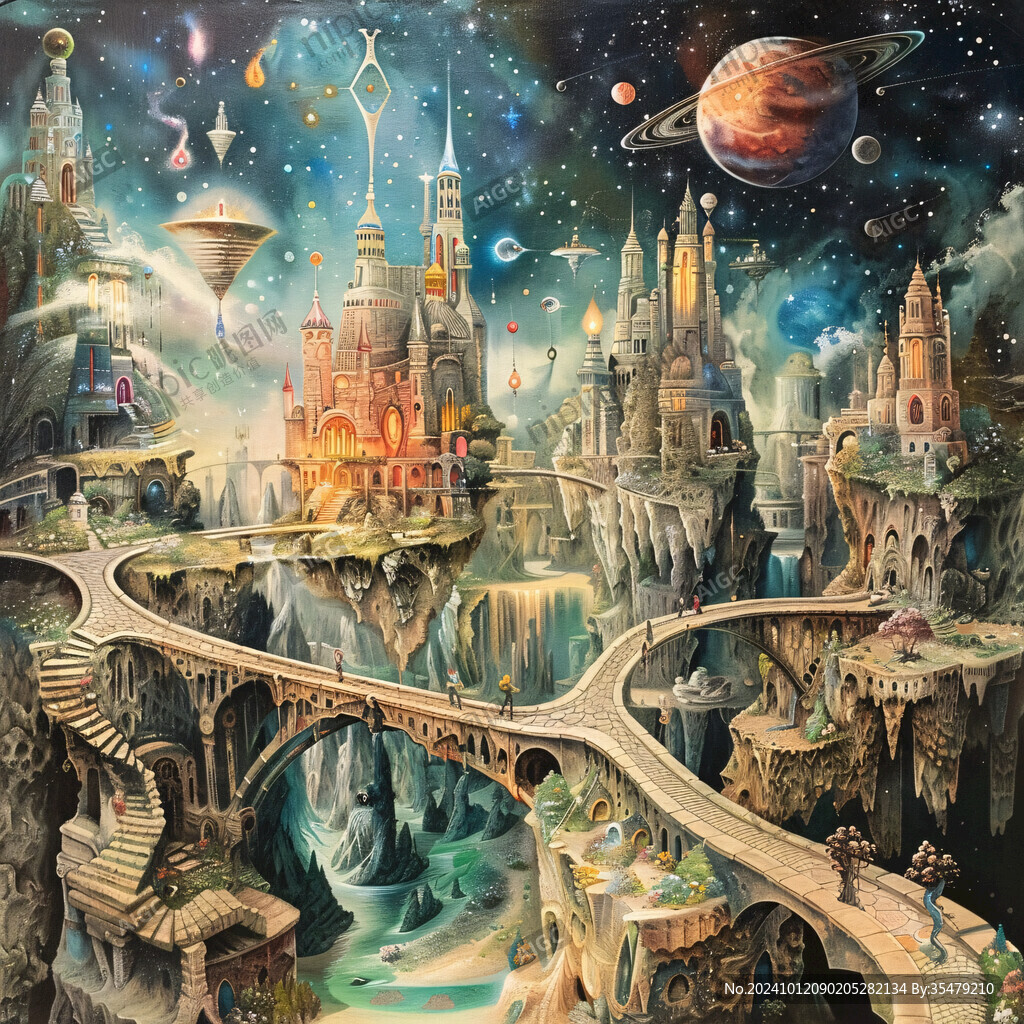 梦幻城堡插画