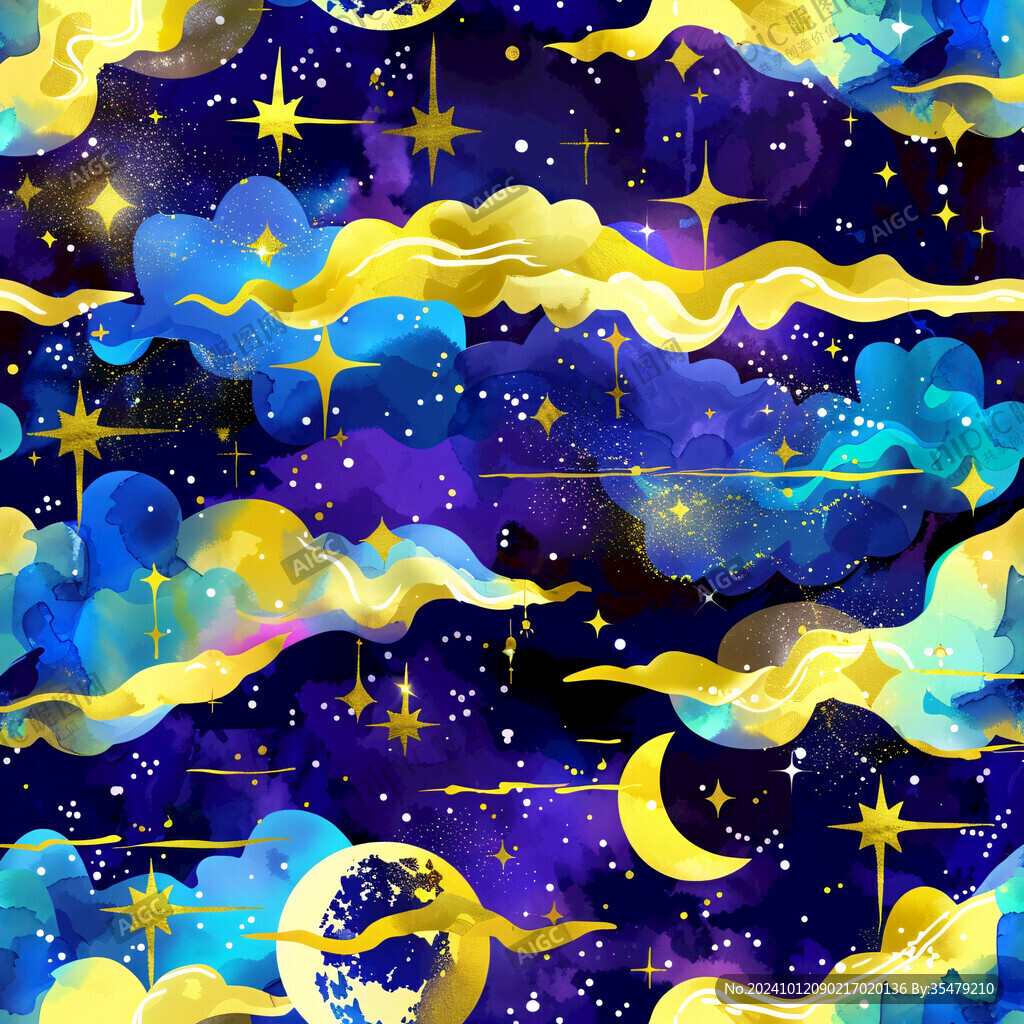彩色条纹花纹夜空星云