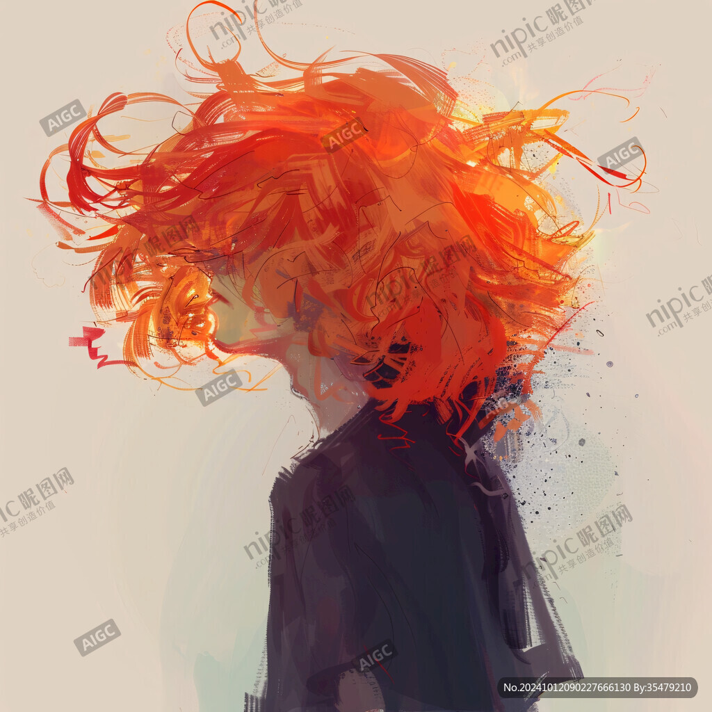 创意插画时尚泼墨画