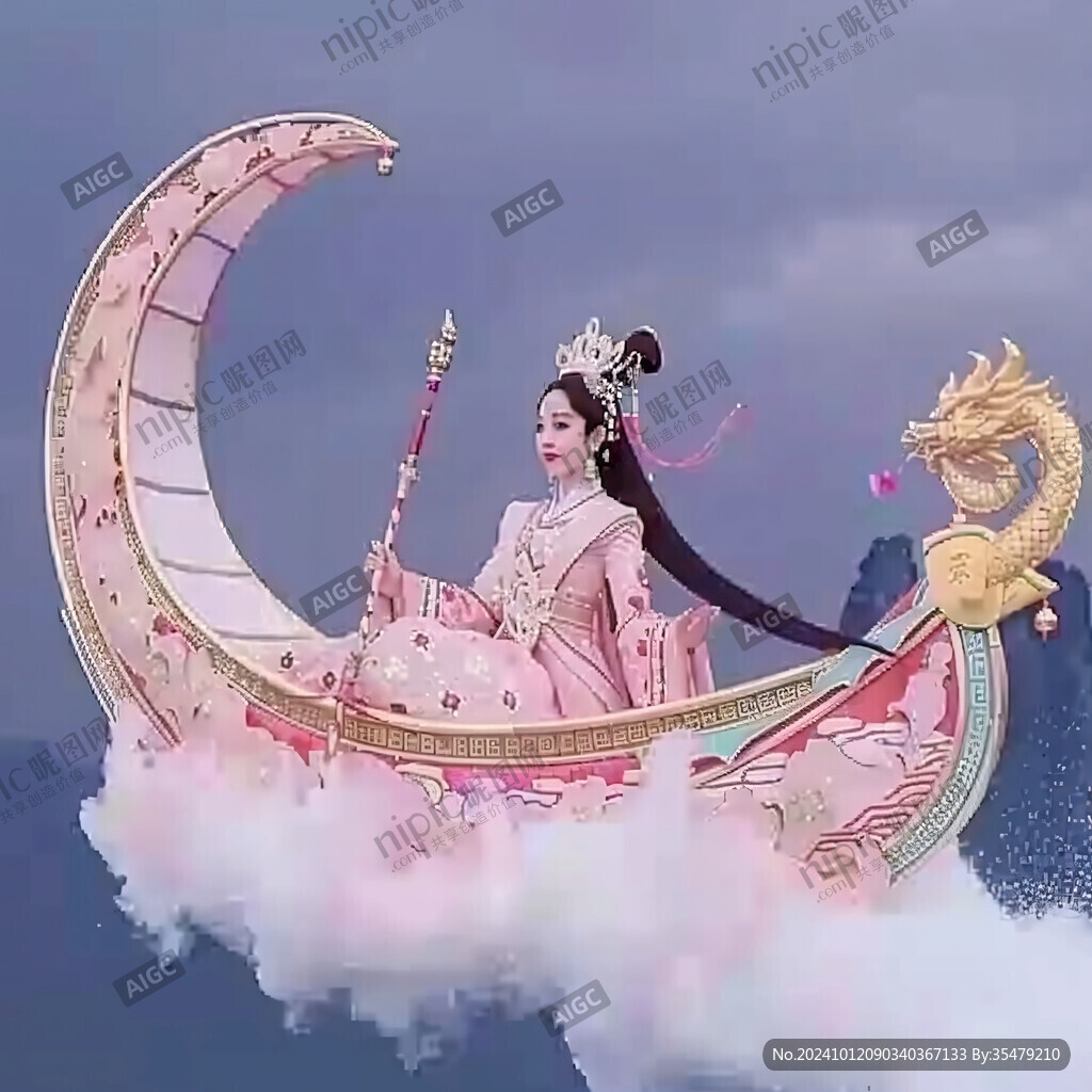 仙女月亮装饰画嫦娥