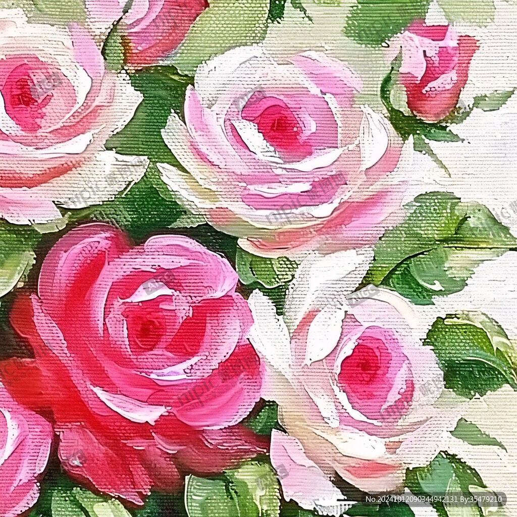 玫瑰花油画装饰图