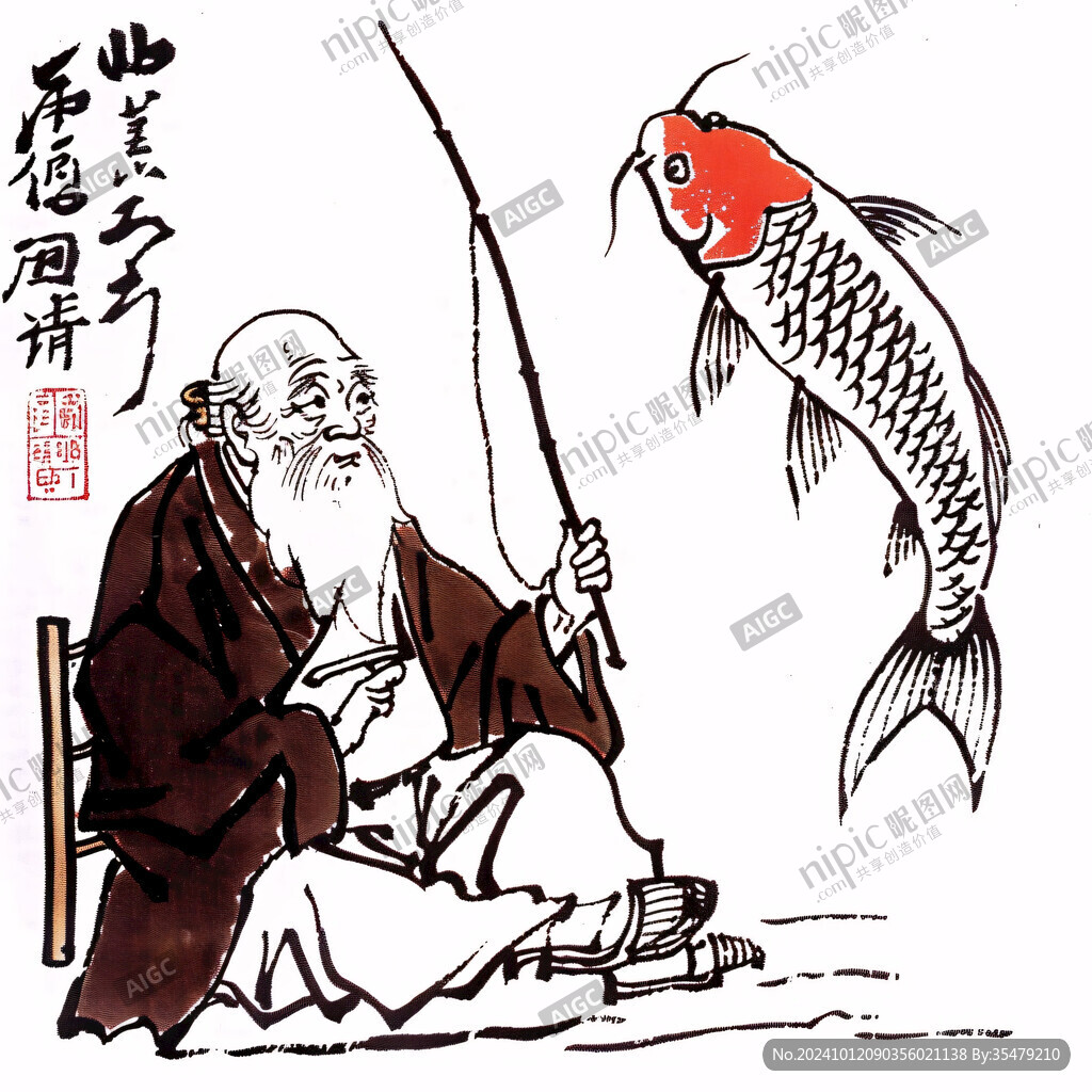 抱鱼的老人