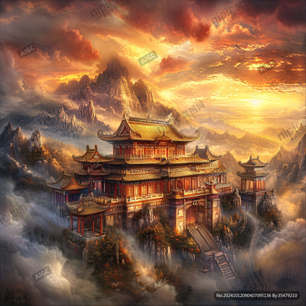 宫殿楼阁仙境仙人大殿