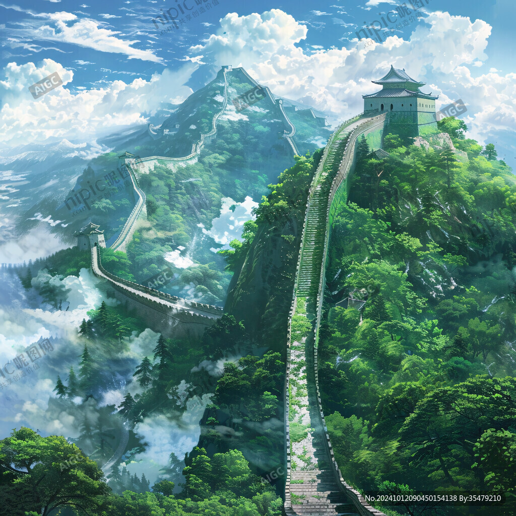 长城风景插画
