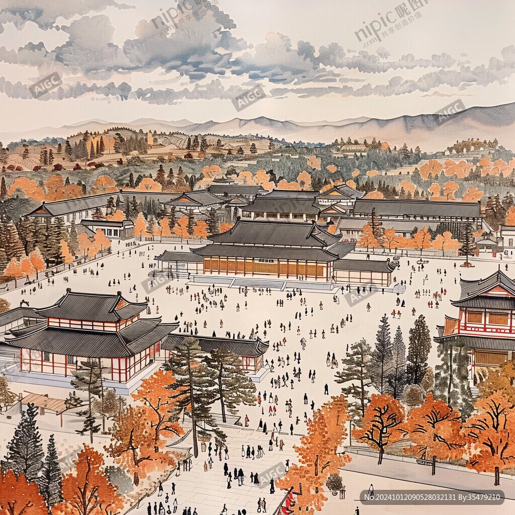 大明宫插画