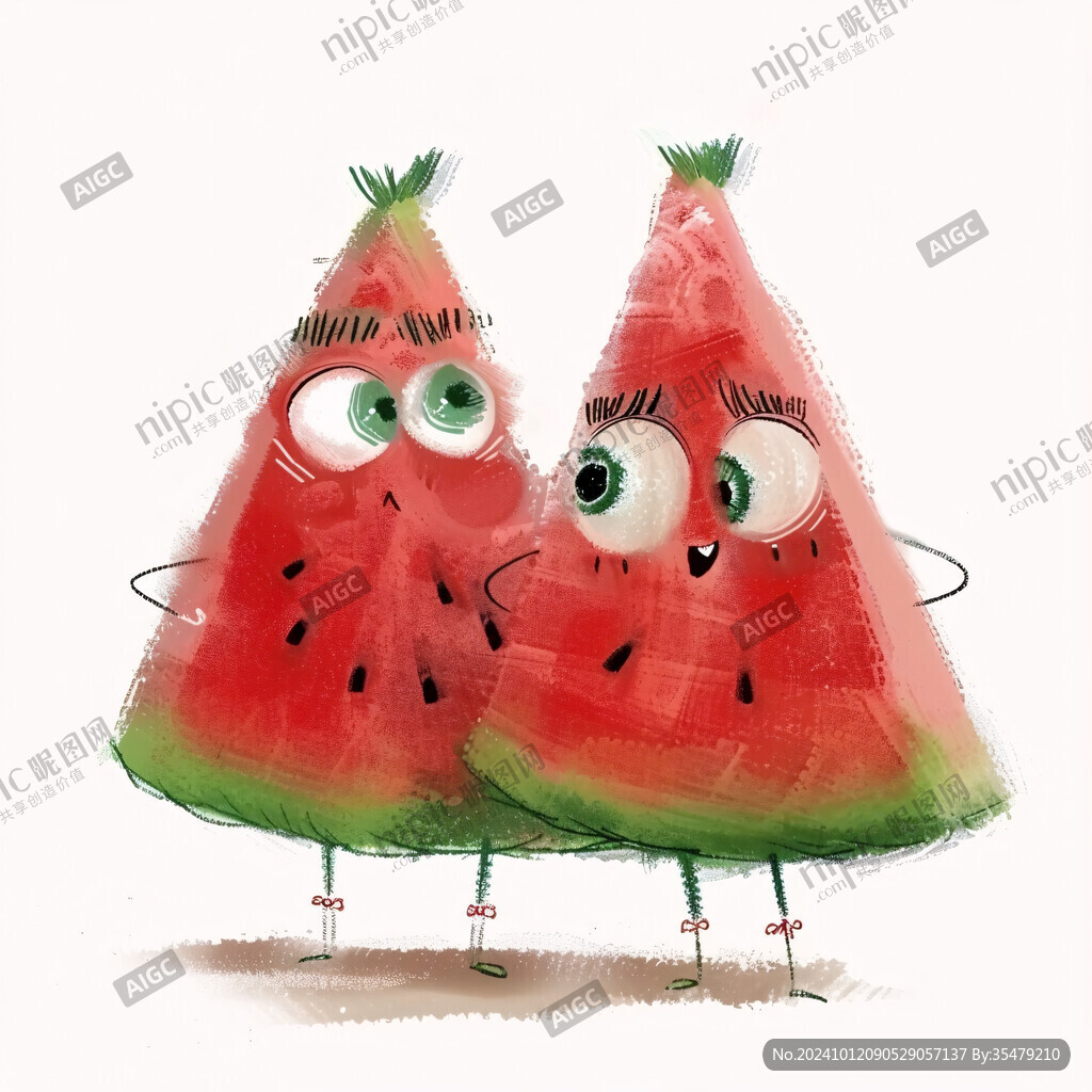 可爱西瓜手绘