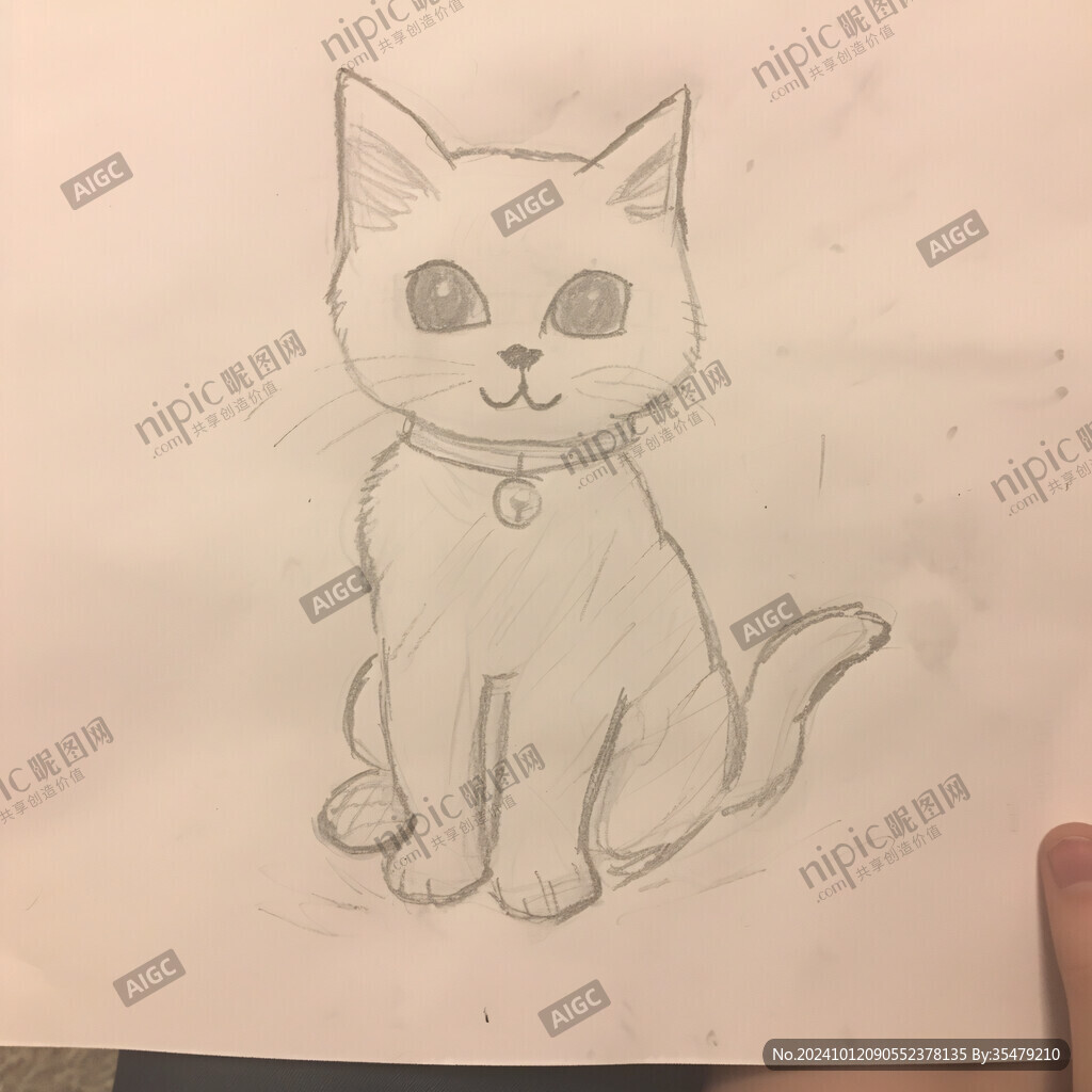 手绘小猫插画插图