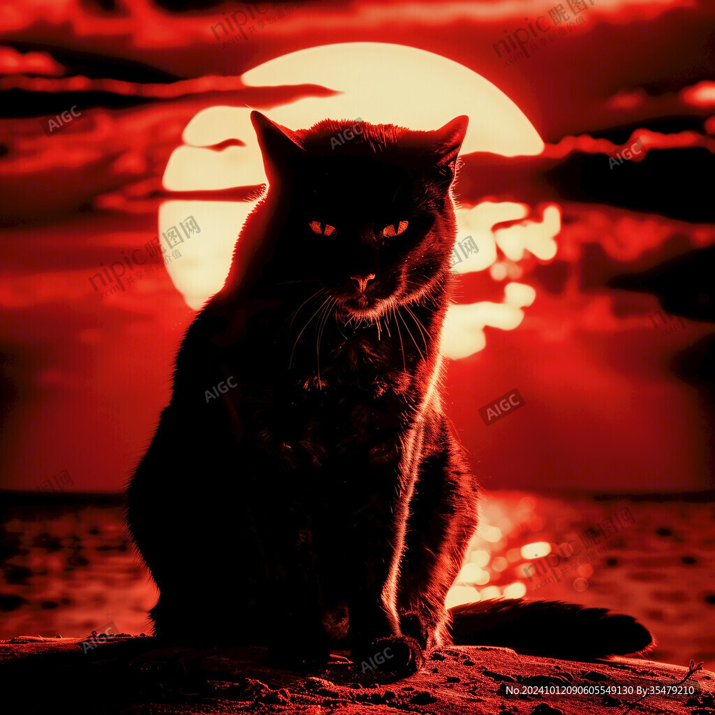 夕阳里的猫