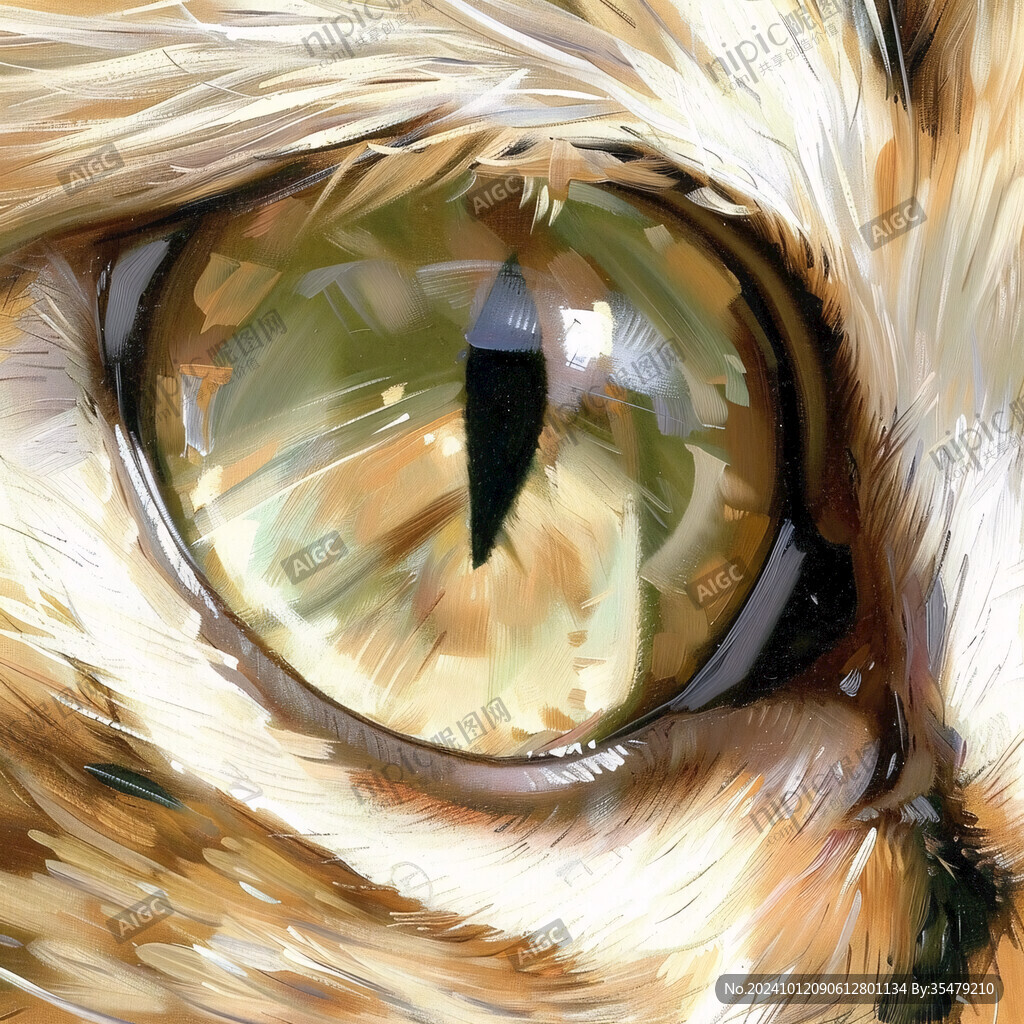 手绘大眼萌猫咪装饰画