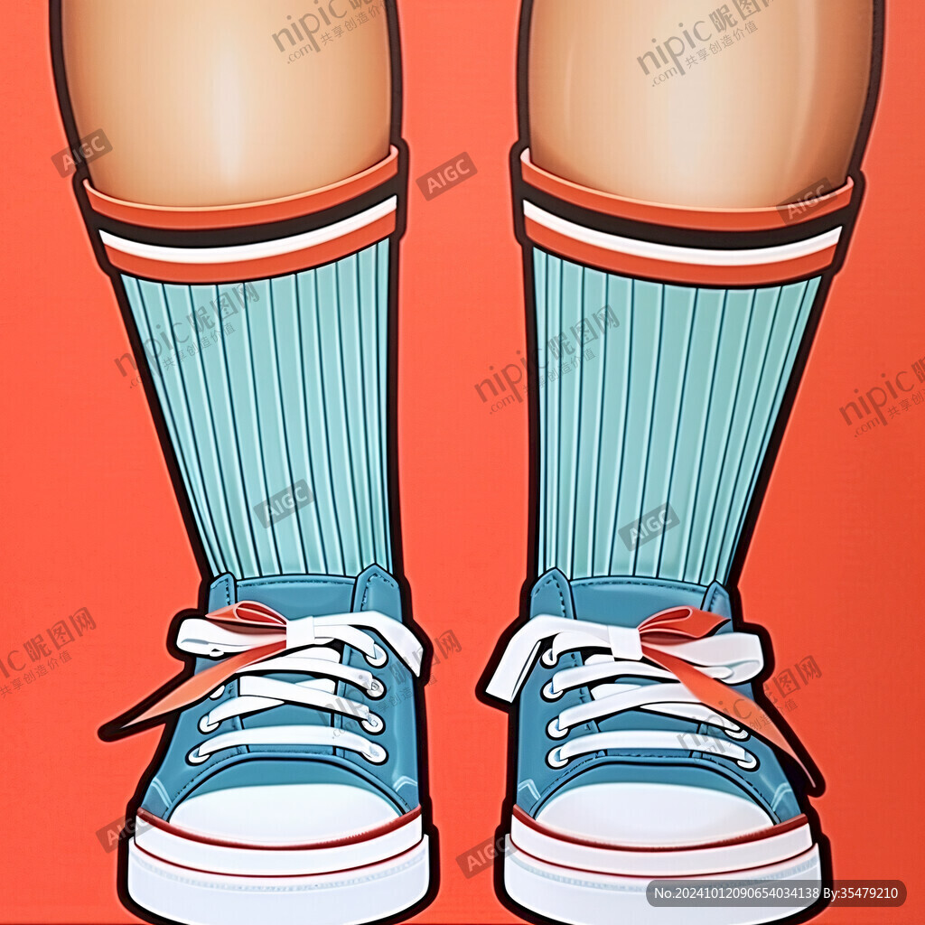 男孩鞋子插画