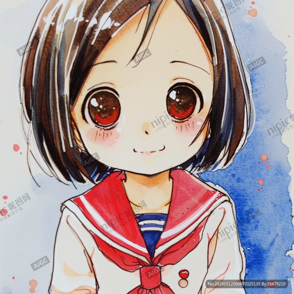 可爱少女头像人物手绘