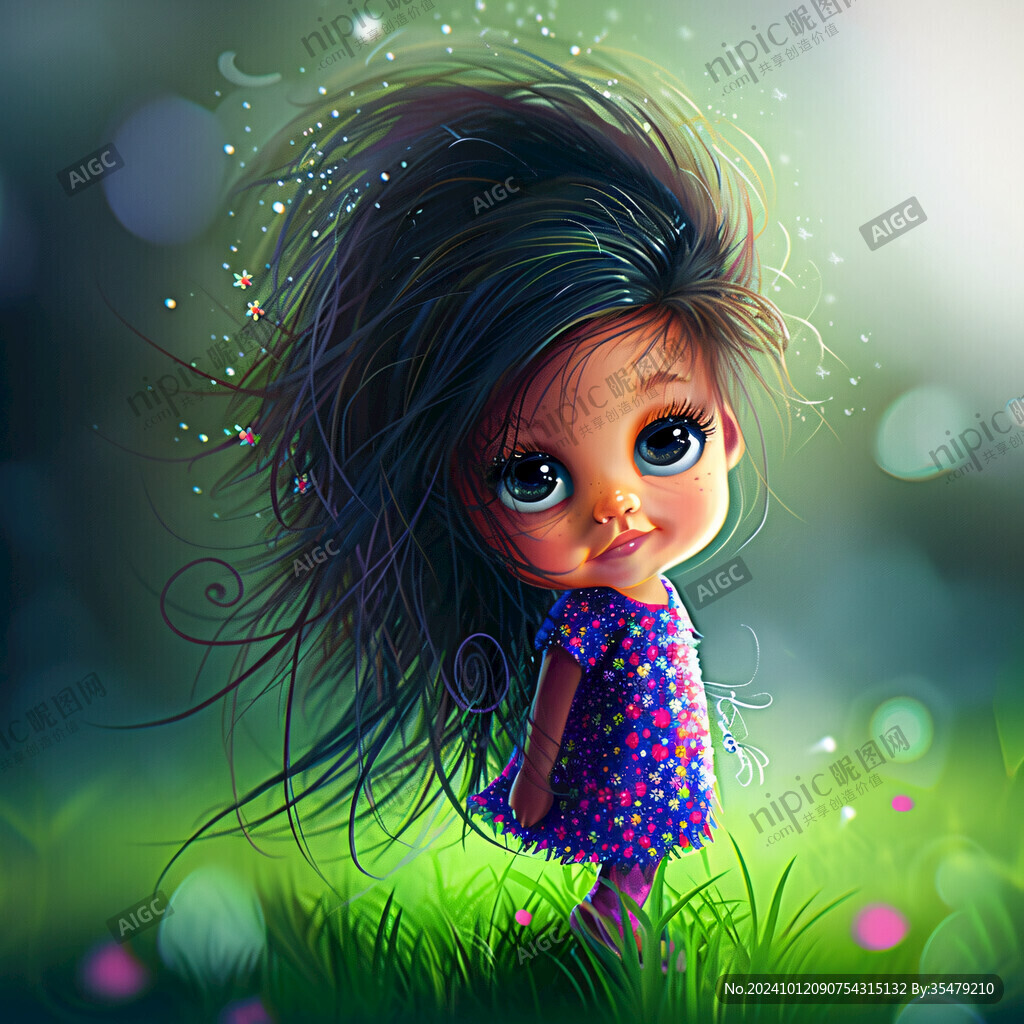 披着长发的小女孩