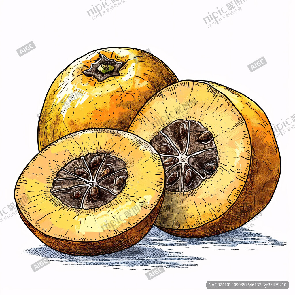 黄金百香果插画