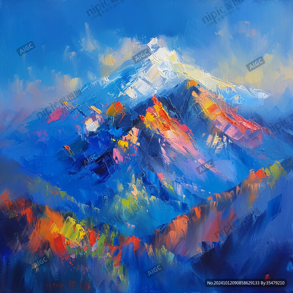 雪山抽象画