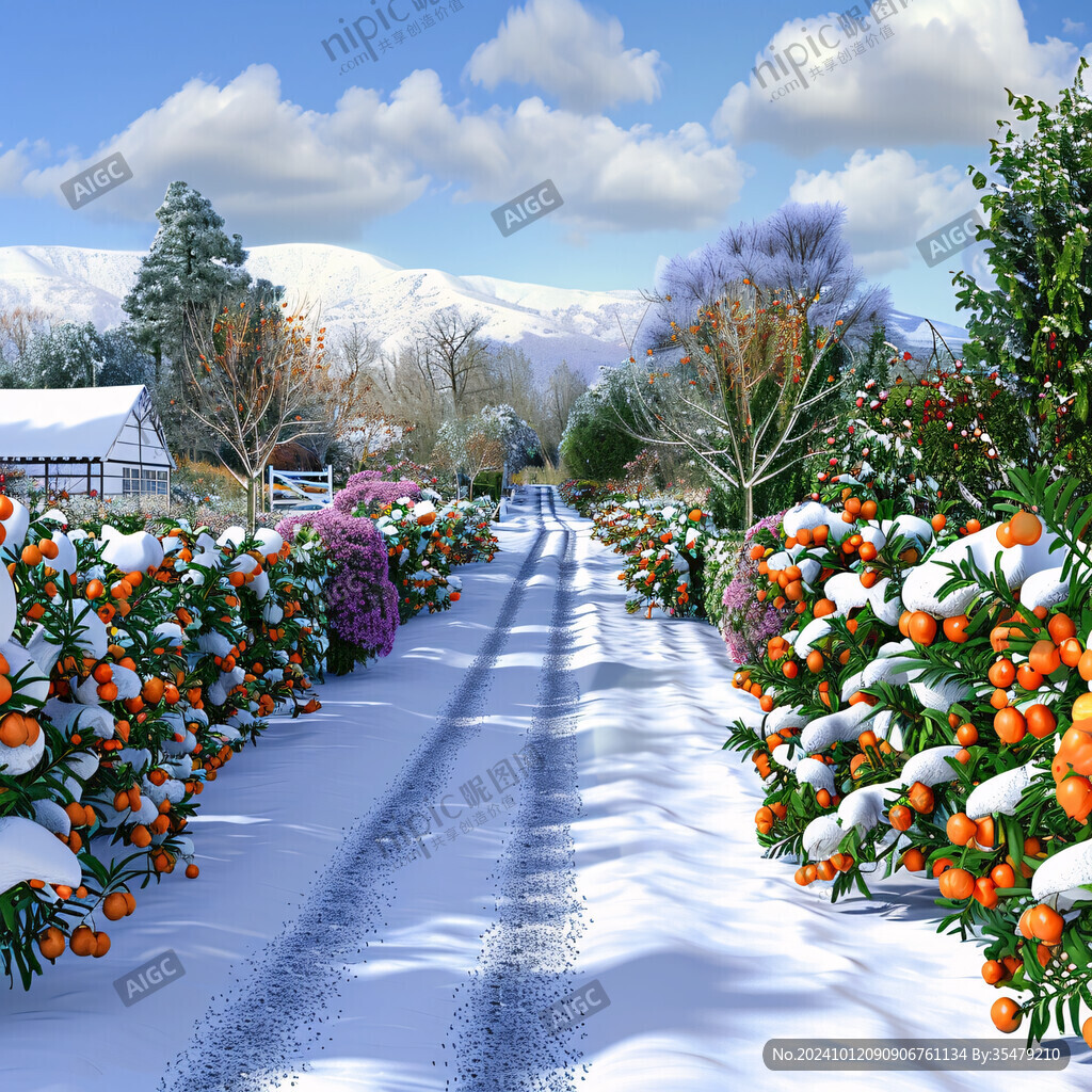 园林景观园林雪景