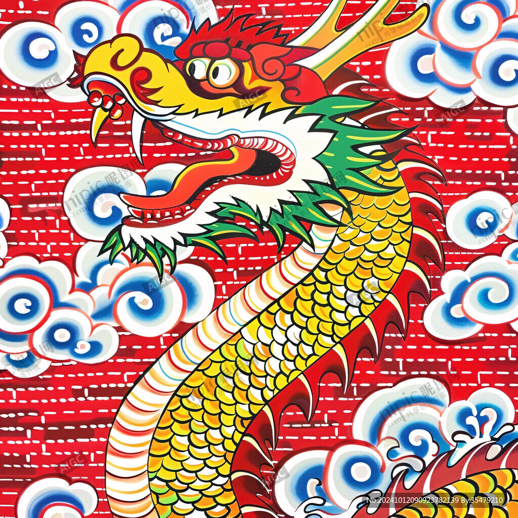 国潮龙壁画