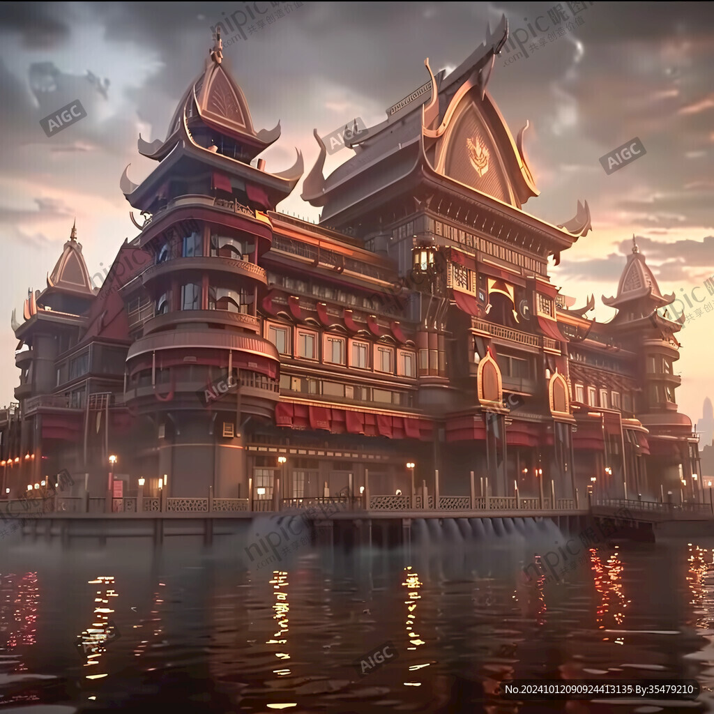 宫殿楼阁仙境仙人大殿