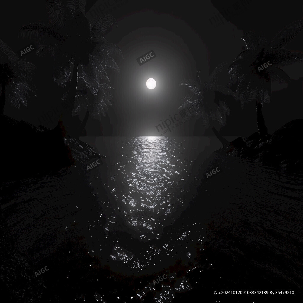 科幻月亮大海