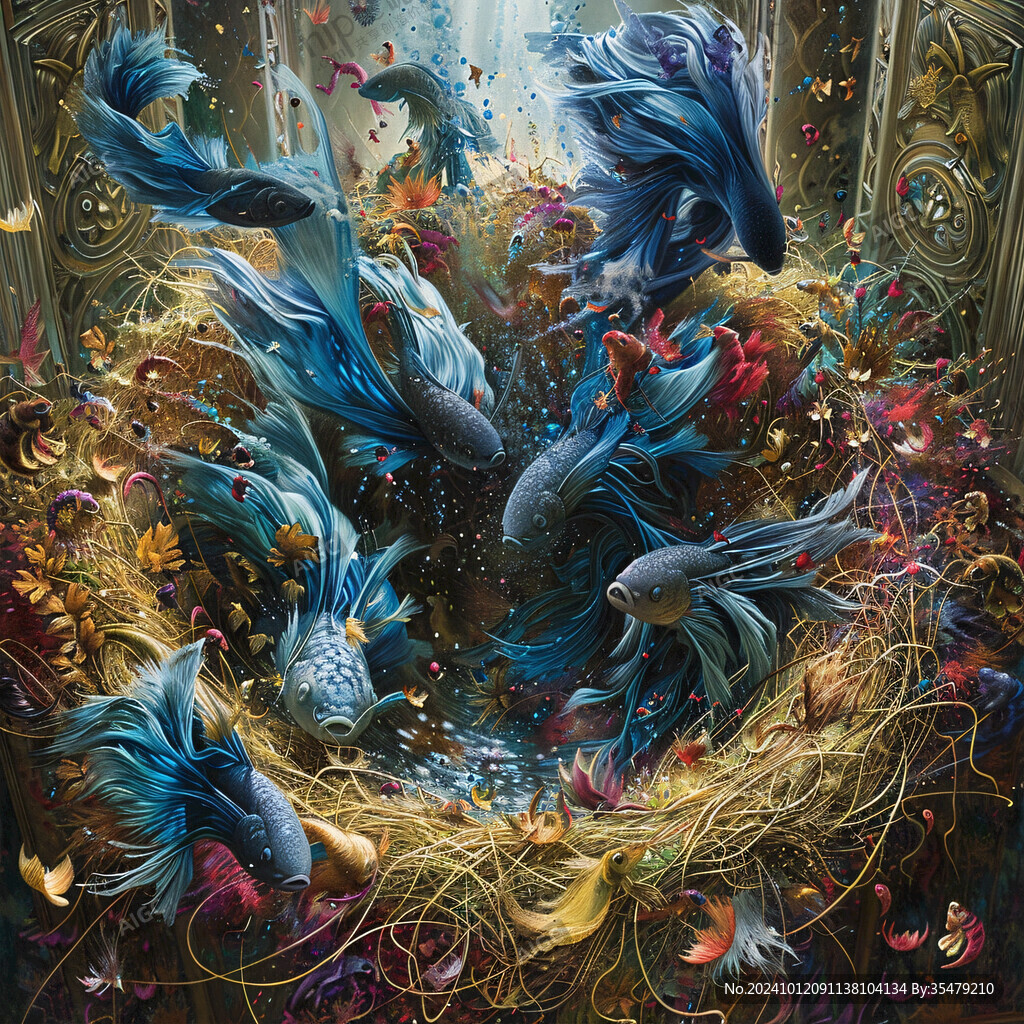 插画百鸟朝凤