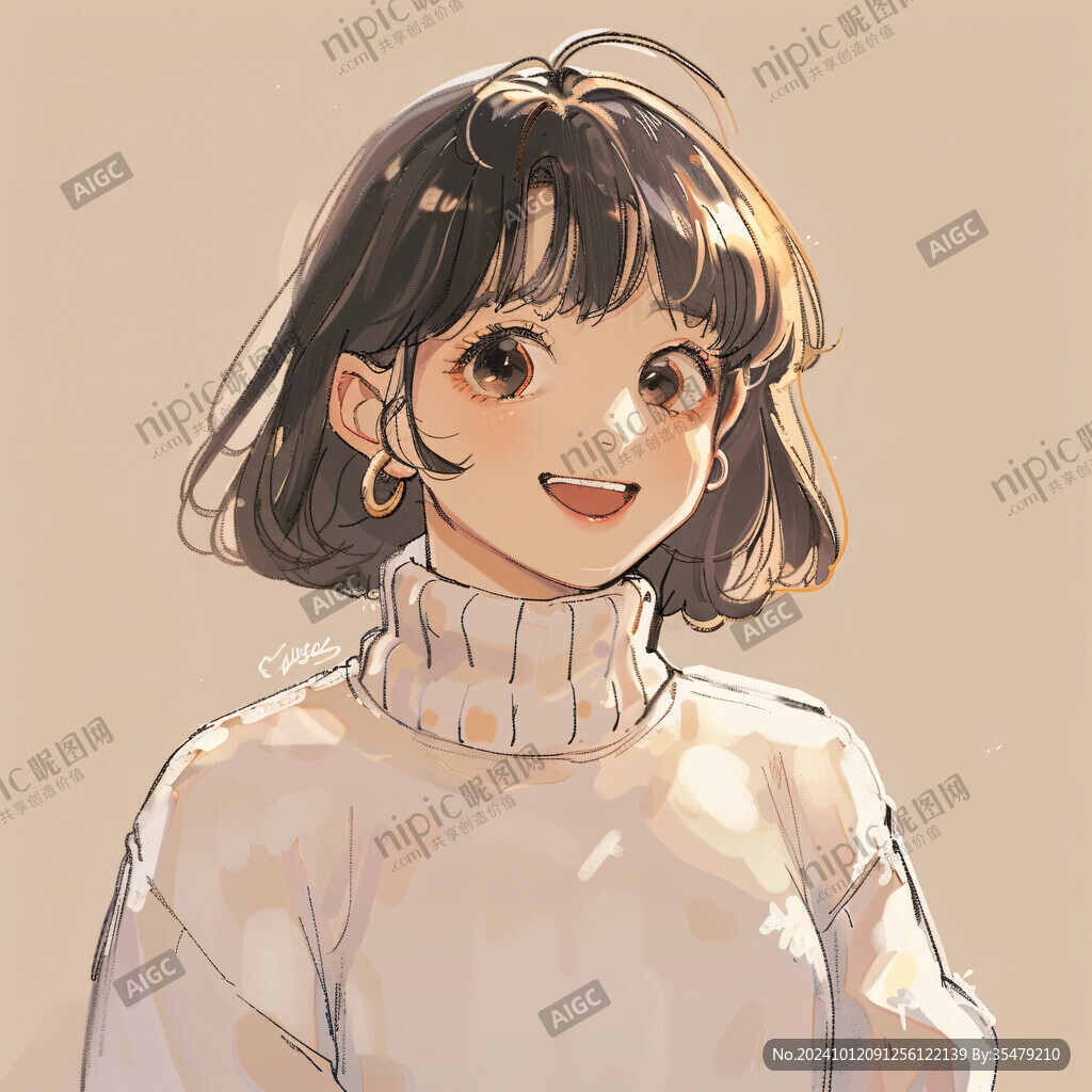 少女头像插画
