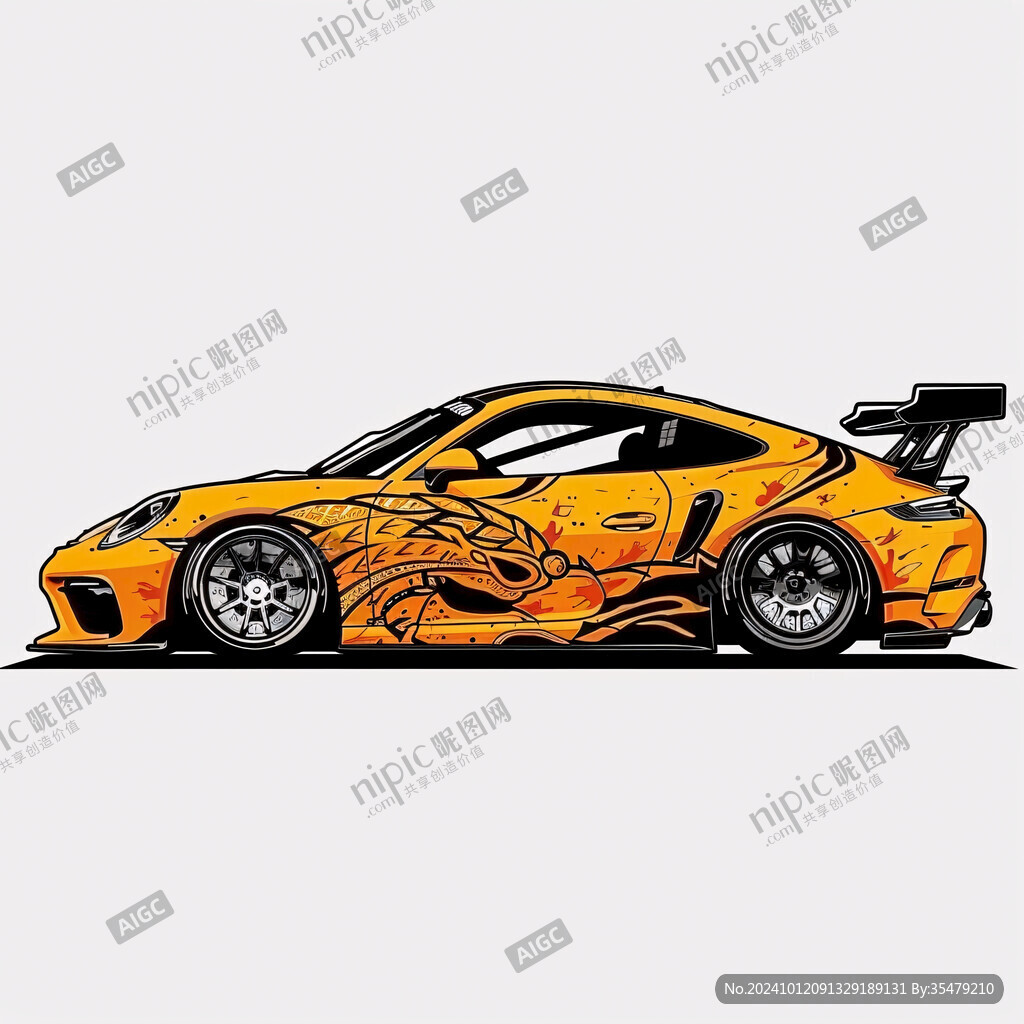 卡通跑车插画