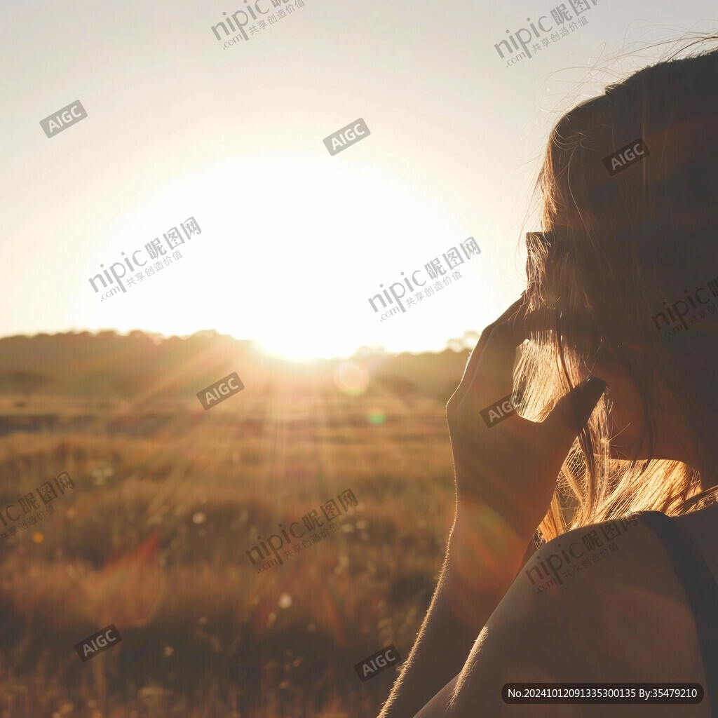 午后沐浴阳光下的美女