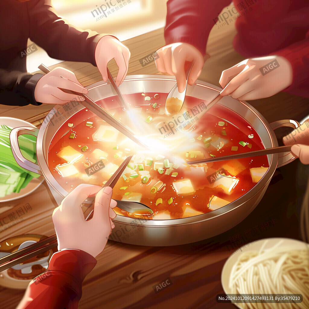 聚餐插画