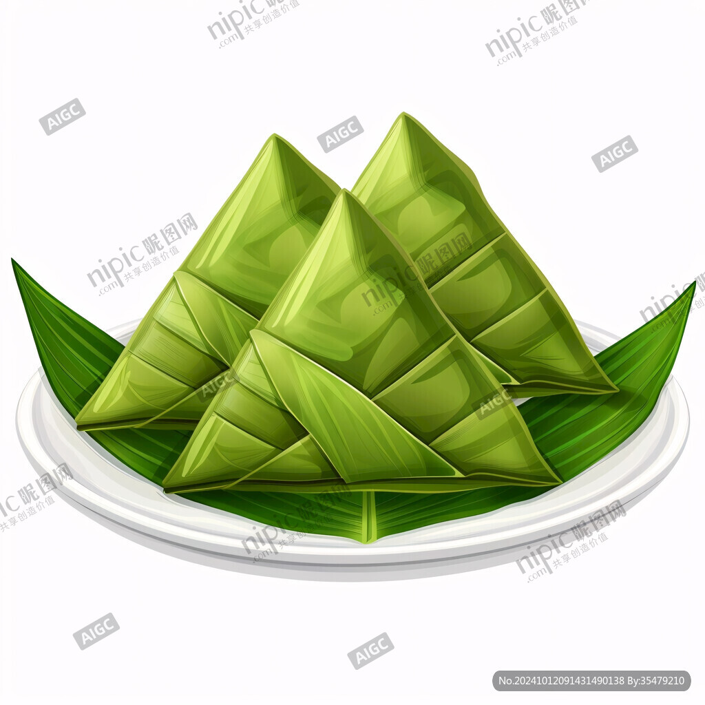 手绘几何粽子