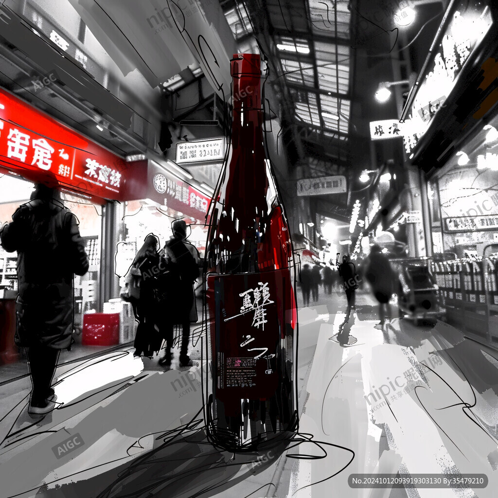 买酒插画