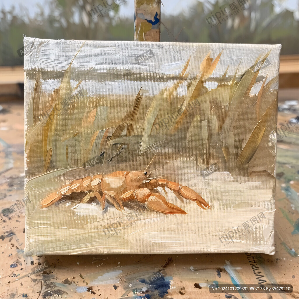 稻穗水粉画