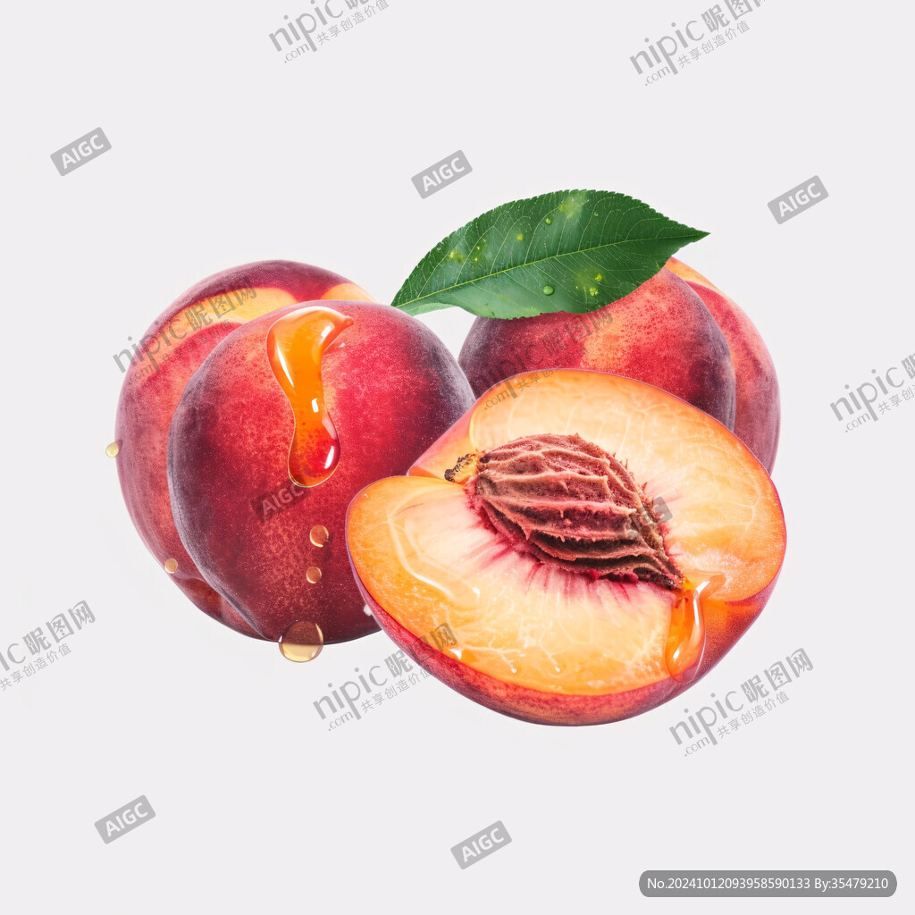 成熟桃子手绘