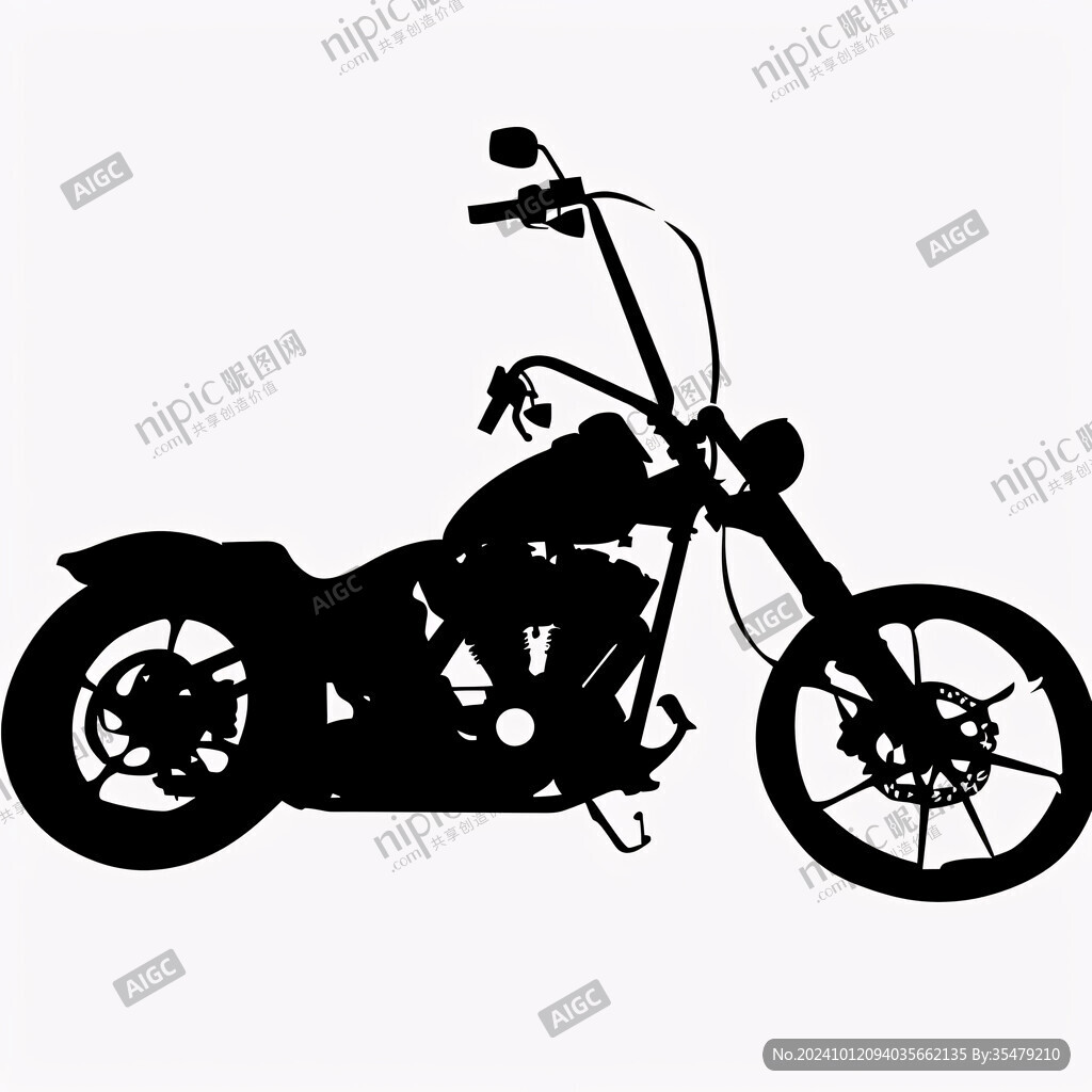 手绘摩托车