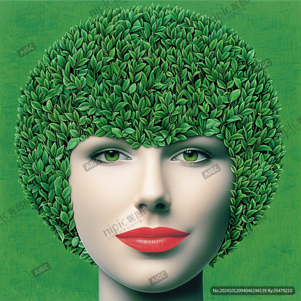 抽象女人植物时尚挂画