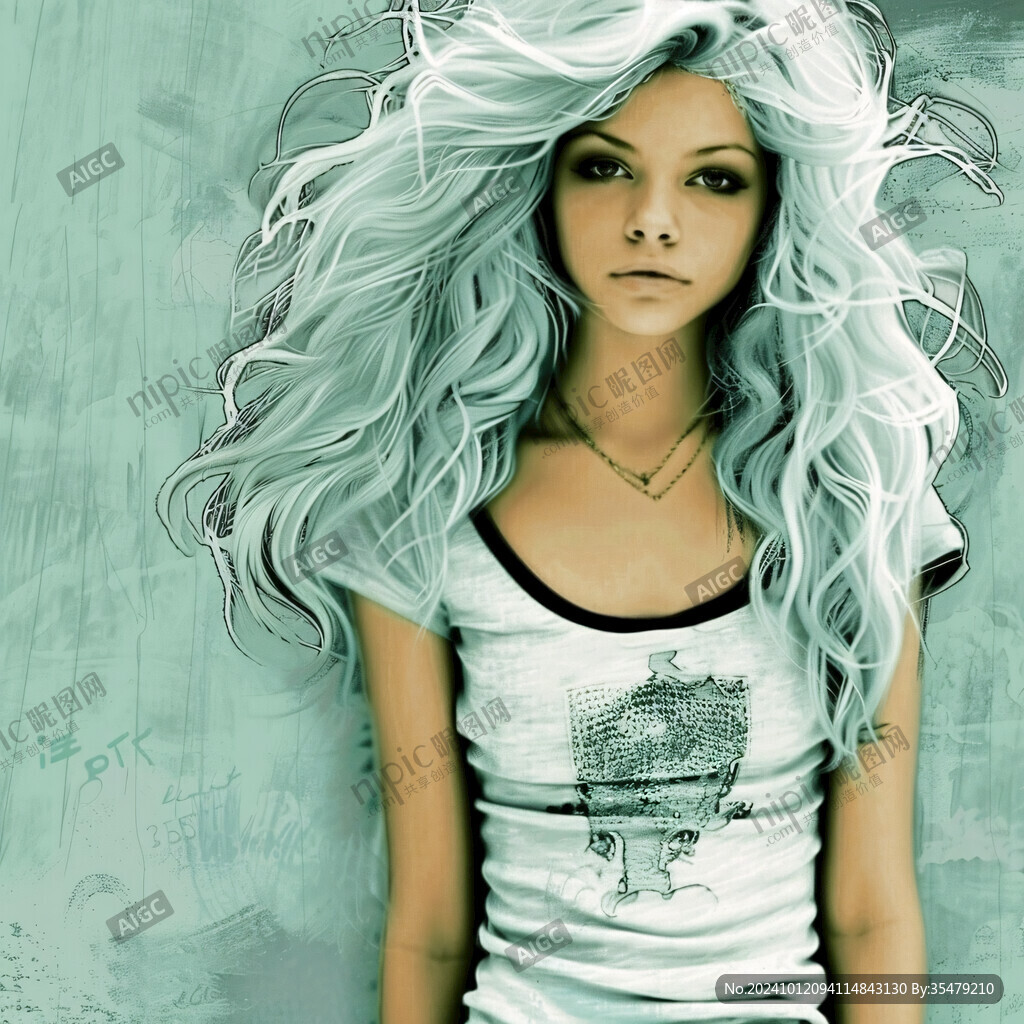 美女潮流插画