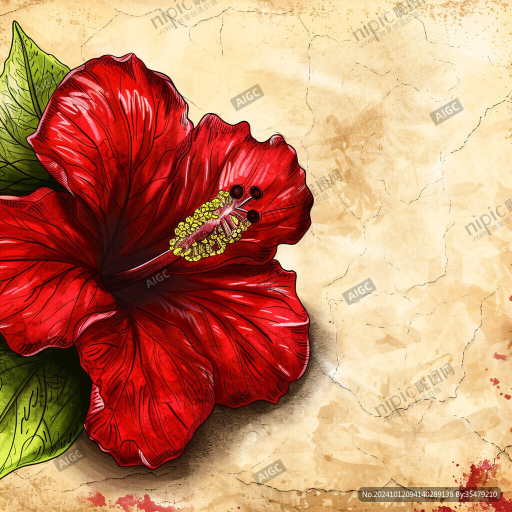 芙蓉花手绘