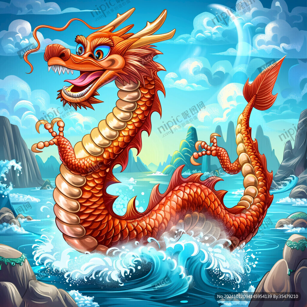 国潮龙头插画