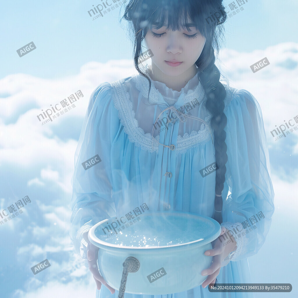 梦幻唯美蓝色系少女