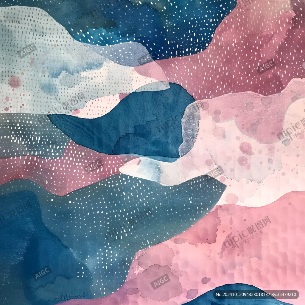 不规则渐变水彩艺术画