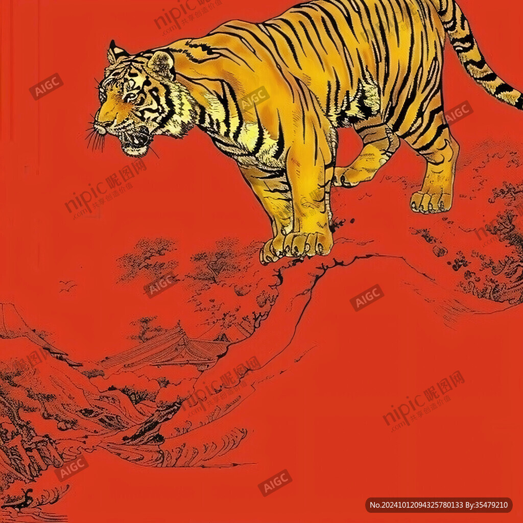 手绘虎年海报赏析