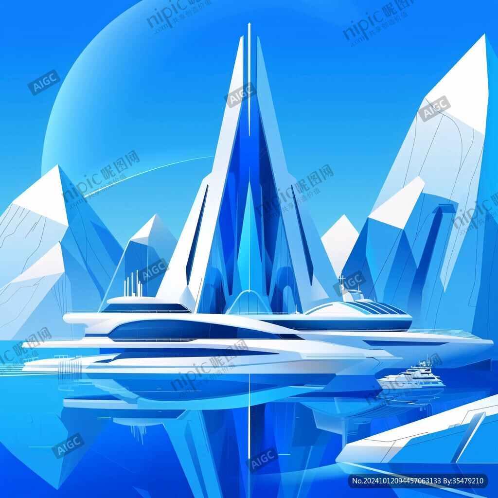 俄罗斯科技感建筑插画