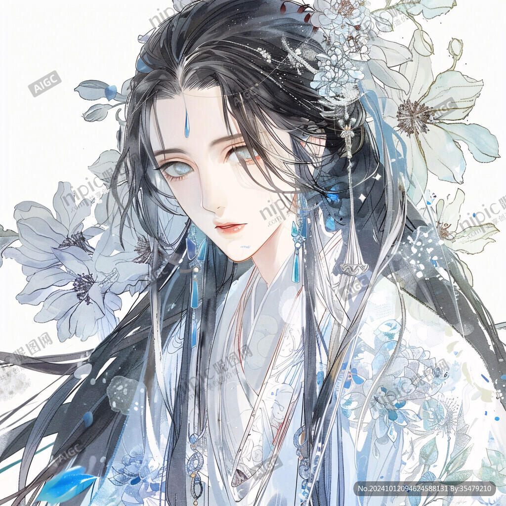 古风美女头像插画封面