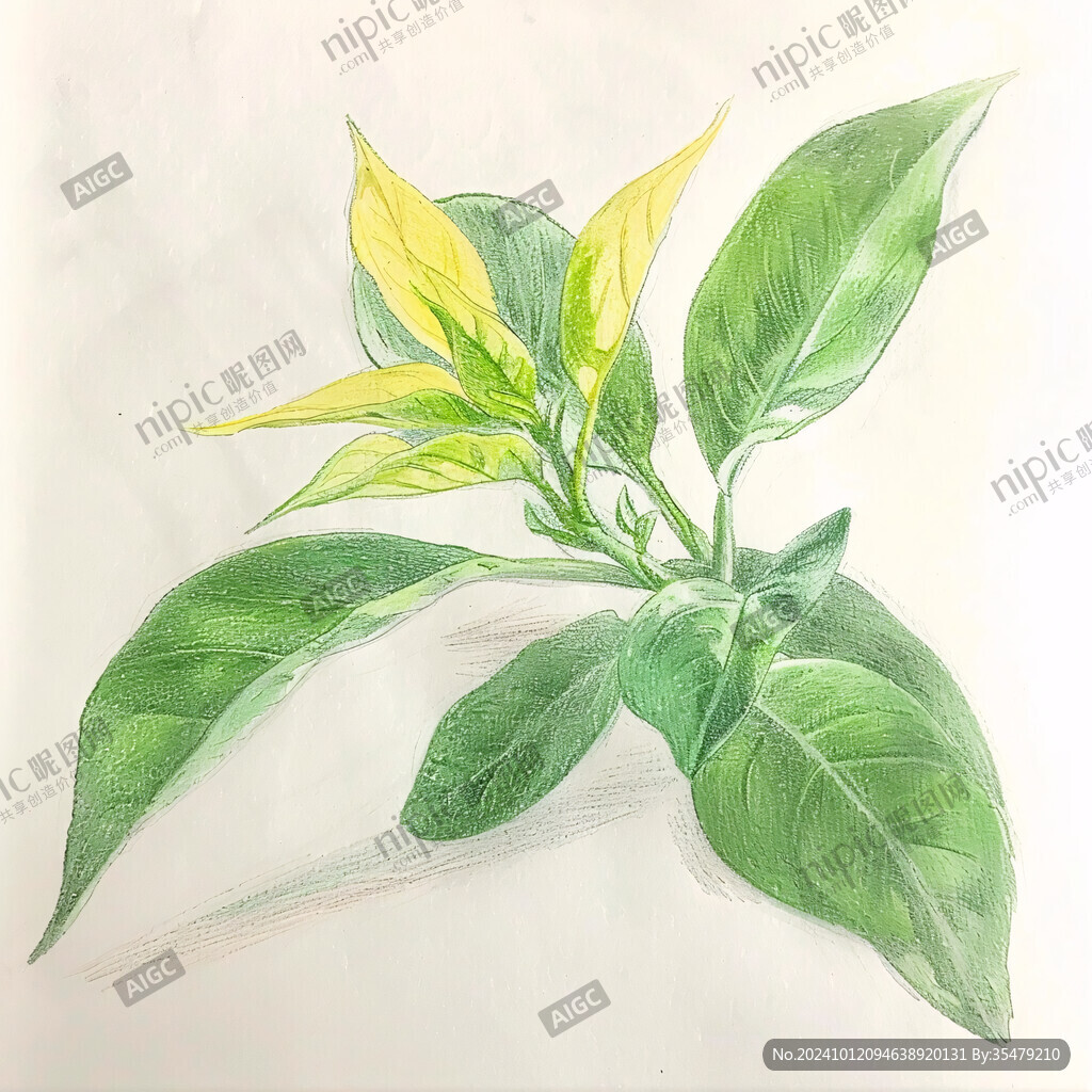手绘鸭跖草